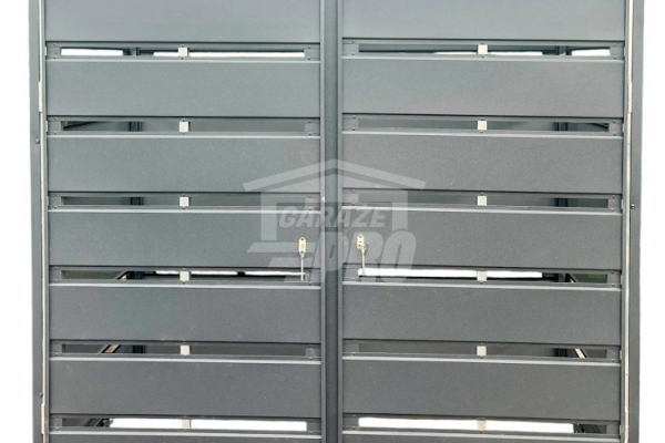Ogłoszenie - Wiata śmietnikowa 2x1m - 2x drzwi - zabudowana panelami - Antracyt - dach spad w tył GP585 - Elbląg - 4 100,00 zł