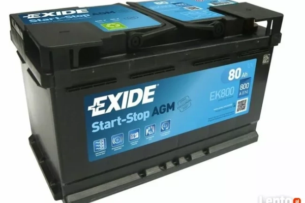 Ogłoszenie - Akumulator 80Ah 800A AGM EXIDE / DARMOWY DOWÓZ! - Tychy - 710,00 zł