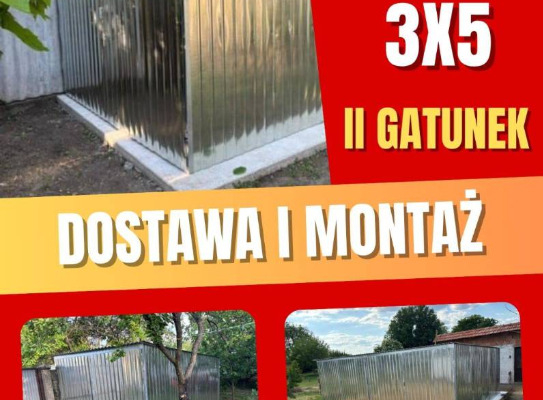 Ogłoszenie - Garaż blaszany 3x5 II gatunek jednospadowy dostawa + montaż - 1 999,00 zł