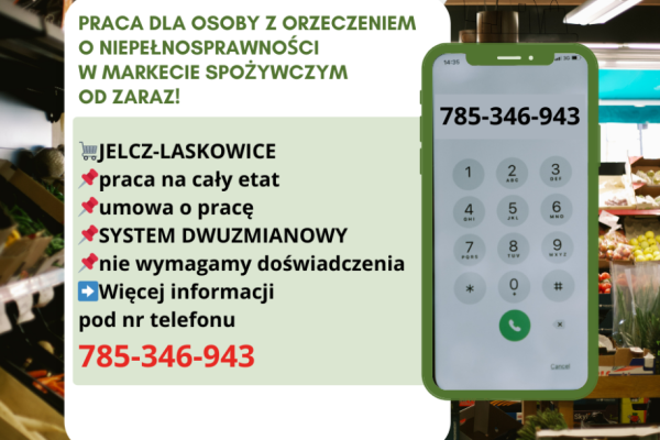 Ogłoszenie - Praca w markecie dla osoby z orzeczeniem, Dino Polska S.A., Jelcz-Laskowice - Wrocław