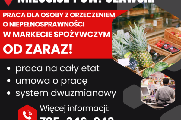 Ogłoszenie - Praca dla os. z orzecz., Dino Polska S.A., Miłocice - Oława