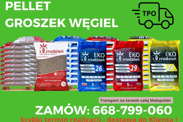 Ogłoszenie - Pellet, groszek węgiel dostawa Małopolska - Małopolskie - 1 199,00 zł