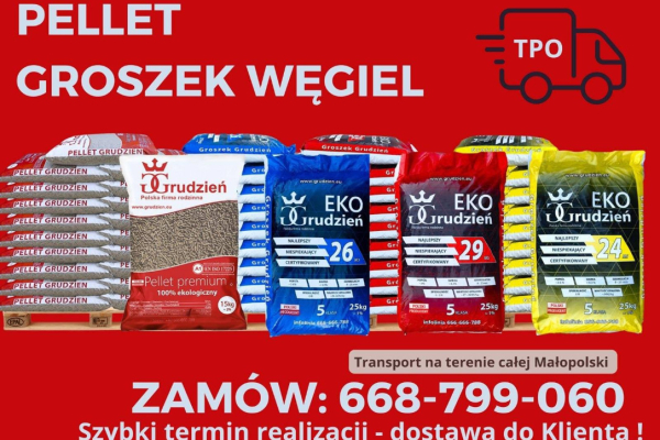 Ogłoszenie - Pellet, groszek węgiel dostawa Małopolska - Małopolskie - 1 199,00 zł