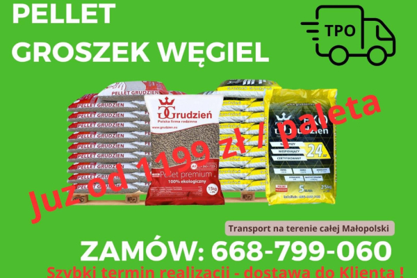 Ogłoszenie - Pellet, groszek węgiel dostawa Małopolska - Małopolskie - 1 199,00 zł