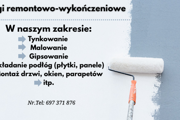 Ogłoszenie - Usługi remontowo-wykończeniowe - Koło - 50,00 zł
