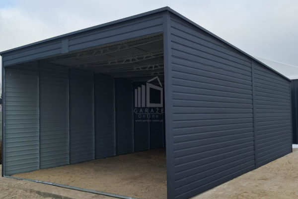 Ogłoszenie - Garaż blaszany - Carport  6x8m - antracyt - dach spad w tył ID976 - Otwock - 17 600,00 zł