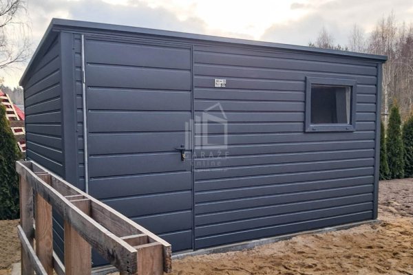 Ogłoszenie - Schowek - domek ogrodowy 3,5x2,5m - Drzwi - okno - antracyt  dach spad w tył ID970 - Toruń - 4 950,00 zł