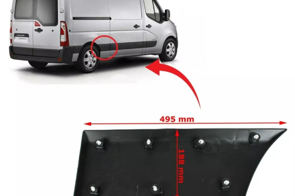 Ogłoszenie - Plastik Prawa Listwa boczna błotnika Pasażera tył Renault Master 3 Opel Movano B Nissan NV400 2010-2023 768F30006R - Skierniewice - 89,00 zł