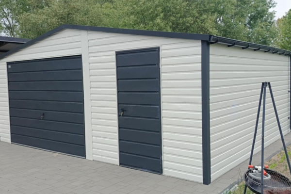 Ogłoszenie - Garaż Blaszany Blaszak 6x5 dwuspadowy Biały + Ciemny Grafit PREMIUM - Ostróda - 10 050,00 zł