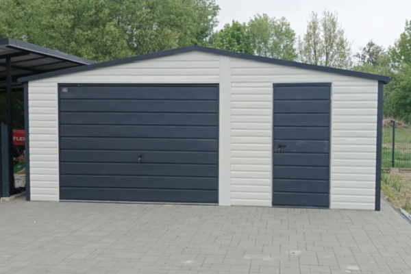 Ogłoszenie - Garaż Blaszany Blaszak 6x5 dwuspadowy Biały + Ciemny Grafit PREMIUM - Ostróda - 10 050,00 zł