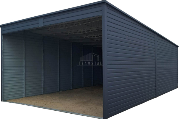 Ogłoszenie - Garaż blaszany - Carport  6x8m - antracyt - dach spad w tył TS1059 - Olsztyn - 17 600,00 zł