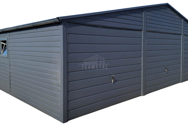 Ogłoszenie - Garaż blaszany 9x6m - 3x Brama uchylna - okno - antracyt - rynny - dach dwuspadowy TS1055 - Iława - 20 990,00 zł