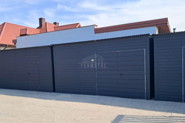 Ogłoszenie - Garaż  Blaszany - Magazyn 4,5x4,5m - Brama dwuskrzydłowa - antracyt - dach spad w przód TS1068. Zdjęcie 2