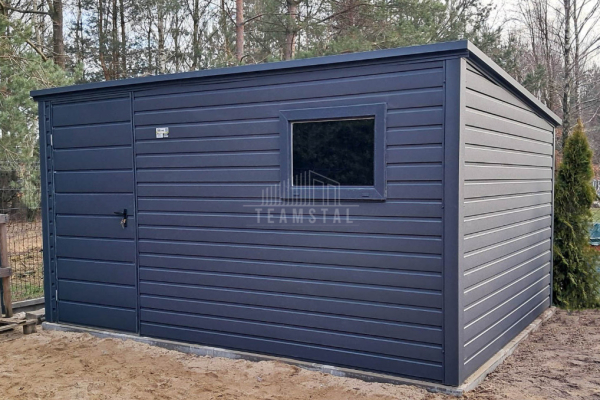 Ogłoszenie - Schowek - domek ogrodowy 3,5x2,5m - Drzwi - okno - antracyt - dach spad w tył TS1053 - Białogard - 4 950,00 zł