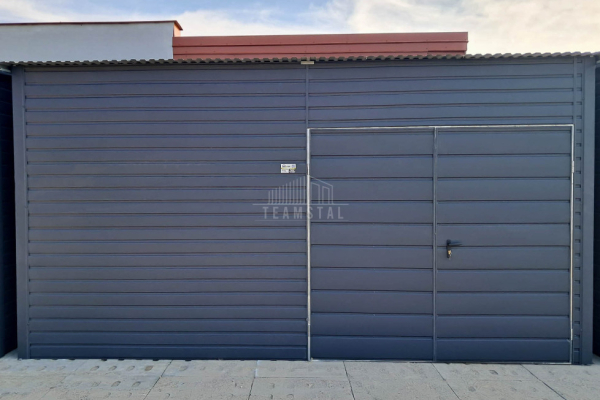 Ogłoszenie - Garaż  Blaszany - Magazyn 4,5x4,5m - Brama dwuskrzydłowa - antracyt - dach spad w przód TS1068. Zdjęcie 4