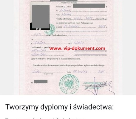 Ogłoszenie - Kup świadectwo ukończenia szkoły średniej , Kupię świadectwo ukończenia szkoły średniej - Stargard - 950,00 zł