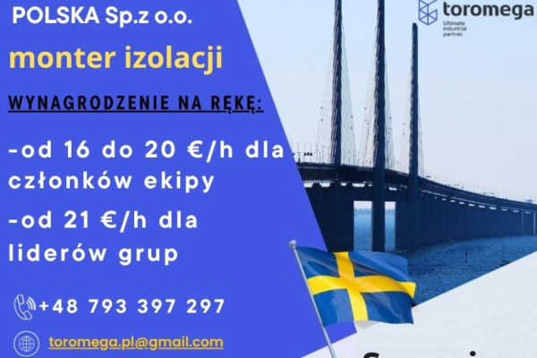 Ogłoszenie - Monter izolacji – praca za granicą!. Zdjęcie 1