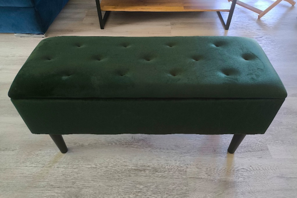 Ogłoszenie - Kufer tapicerowany w kolorze butelkowej zieleni – praktyczny i elegancki. Zdjęcie 2