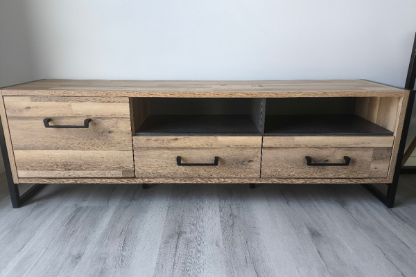 Ogłoszenie - Szafka RTV HUD 1D2S HUDT 131-C791 – 170 cm, dąb artisan/czarny mat. Zdjęcie 1