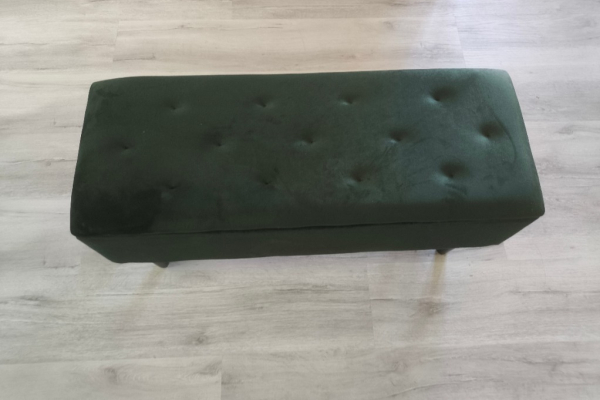 Ogłoszenie - Kufer tapicerowany w kolorze butelkowej zieleni – praktyczny i elegancki. Zdjęcie 1