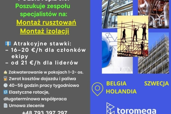 Ogłoszenie - Monter izolacji,   Monter rusztowań. Zdjęcie 2