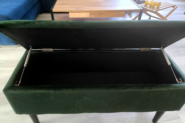 Ogłoszenie - Kufer tapicerowany w kolorze butelkowej zieleni – praktyczny i elegancki. Zdjęcie 3