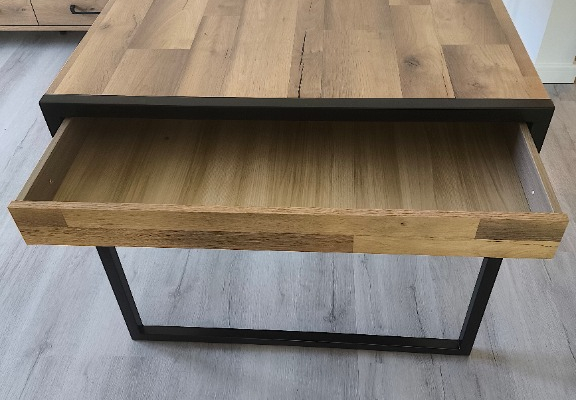 Ogłoszenie - Stół jadalniany HUD 2S HUDT403-D76 – 165×90 cm, dąb artisan/czarny mat. Zdjęcie 2