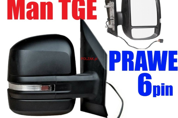 Ogłoszenie - Lusterko PRAWE Man TGE Volkswagen Crafter 2017- VW Grand California TORSUS Terrastorm 2017-2025 Elektryczne Krótkie 6pin. Zdjęcie 1