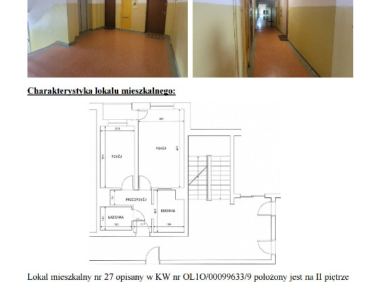 Ogłoszenie - Syndyk sprzeda mieszkanie Dworcowa 18/27 Olsztyn. Zdjęcie 3