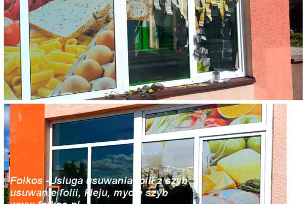 Ogłoszenie - Legionowo- usługa zrywania , usuwania starej folii, usuwanie kleju, mycie okien, szyb, witryn - Demontaż folii Legionowo. Zdjęcie 9