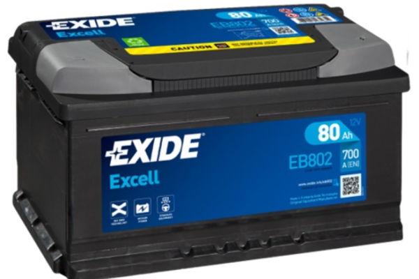 Ogłoszenie - Akumulator 80Ah Exide Excell 700A EB802-DARMOWA DOSTAWA. Zdjęcie 1