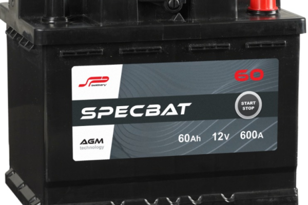 Ogłoszenie - Akumulator 60Ah 600A 12V SPECBAT AGM START&STOP-Darmowa Dostawa. Zdjęcie 1