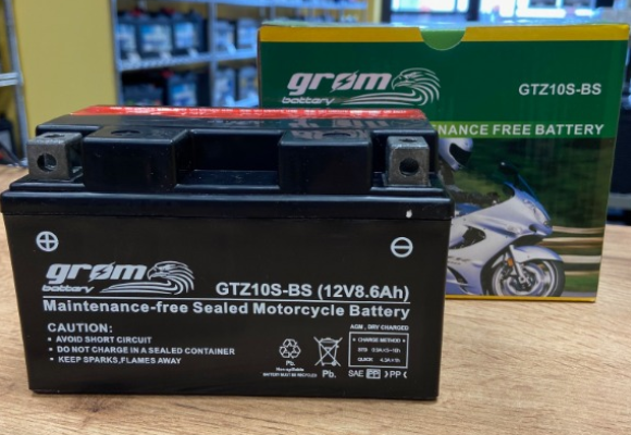 Ogłoszenie - Akumulator motocyklowy 8.6Ah GROM GTZ10S-BS YTZ10S-BS 12V DARMOWY DOWÓZ. Zdjęcie 1