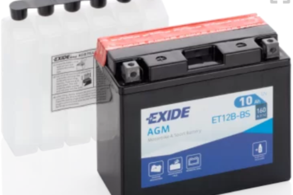 Ogłoszenie - Akumulator motocyklowy 10Ah 160A 12V EXIDE ET12B-BS YT12B-BS DARMOWA DOSTAWA. Zdjęcie 1