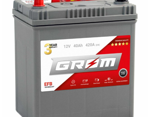 Ogłoszenie - Akumulator 40Ah 420A GROM EFB START&STOP Japan Lewy Plus DTR-DARMOWY DOWÓZ. Zdjęcie 1