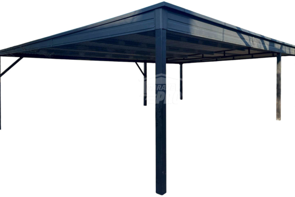 Ogłoszenie - Wiata samochodowa - Carport 9x5,5m - Antracyt - dach spad w tył GP589. Zdjęcie 1