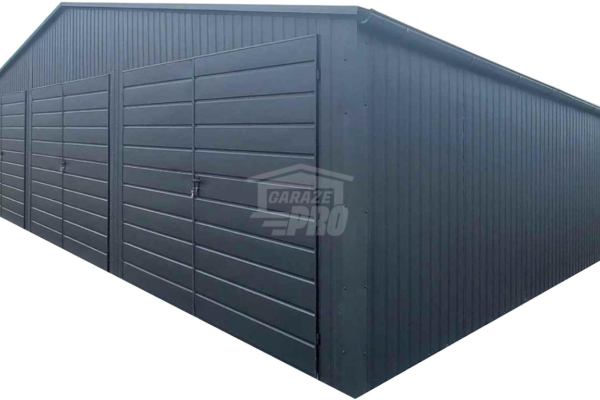 Ogłoszenie - Garaż blaszany 10x6m - 3x Brama - Rynny - Antracyt - Dach dwuspadowy GP601. Zdjęcie 1