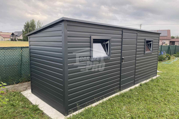 Ogłoszenie - Schowek - Domek Ogrodowy 5x2m - drzwi - 2x okno - antracyt - dach spad w tył GP619. Zdjęcie 4