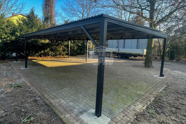 Ogłoszenie - Wiata samochodowa - Carport 9x5,5m - Antracyt - dach spad w tył GP589. Zdjęcie 4