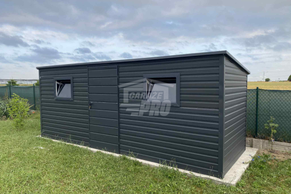 Ogłoszenie - Schowek - Domek Ogrodowy 5x2m - drzwi - 2x okno - antracyt - dach spad w tył GP619. Zdjęcie 3