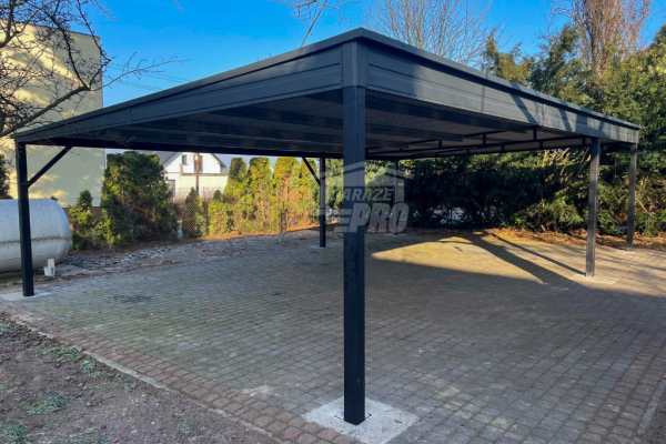 Ogłoszenie - Wiata samochodowa - Carport 9x5,5m - Antracyt - dach spad w tył GP589. Zdjęcie 6
