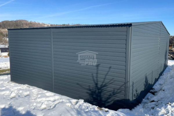 Ogłoszenie - Garaż blaszany 6x6m + wiata 3m - 2x brama uchylna - antracyt - ciemny orzech - dach dwuspadowy GP585. Zdjęcie 5