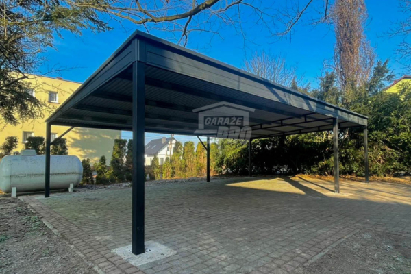 Ogłoszenie - Wiata samochodowa - Carport 9x5,5m - Antracyt - dach spad w tył GP589. Zdjęcie 3