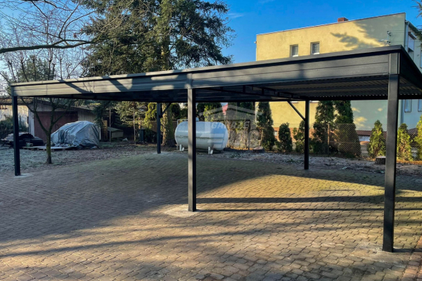 Ogłoszenie - Wiata samochodowa - Carport 9x5,5m - Antracyt - dach spad w tył GP589. Zdjęcie 7