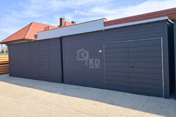 Ogłoszenie - Garaż  Blaszany - Magazyn 4,5x4,5m - Brama dwuskrzydłowa - antracyt - dach spad w przód TKD266. Zdjęcie 3