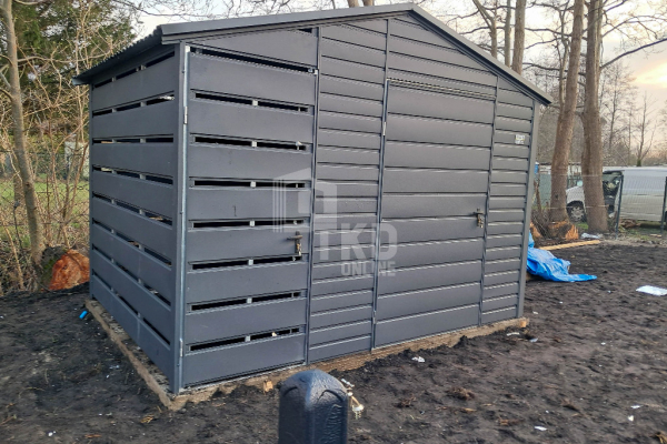 Ogłoszenie - Schowek - domek ogrodowy 2,2x2m + wiata 0,8m + drzwi w wiacie - drzwi - okno - antracyt - dach dwuspadowy TKD361. Zdjęcie 3