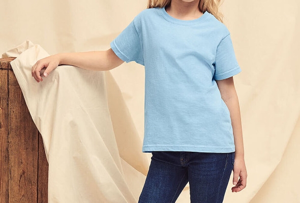 Ogłoszenie - Bawełniany Dziecięcy T shirt koszulka bez nadruku, gładka biała FRUIT of the LOOM. Zdjęcie 3