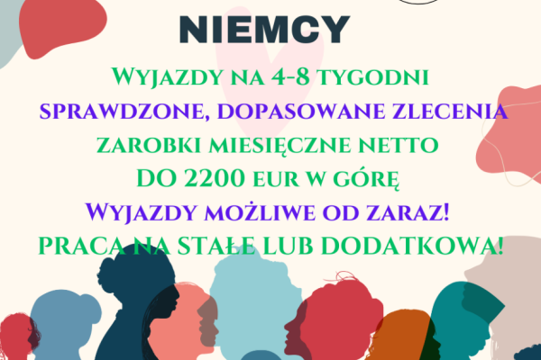 Ogłoszenie - Praca dla Opiekunek w Niemczech - do 11 000 zł na rękę!. Zdjęcie 1