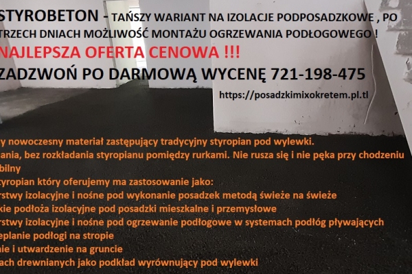 Ogłoszenie - Wylewki cementowe / Układanie styropianu / Jastrych /Styrobeton / Posadzki betonowe z Mixokreta / Izolacje podłogowe. Zdjęcie 9