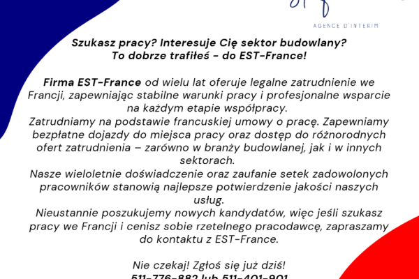 Ogłoszenie - PRACA W SEKTORZE BUDOWLANYM JESZCZE WE WRZEŚNIU! ZGŁOŚ SIĘ!. Zdjęcie 1